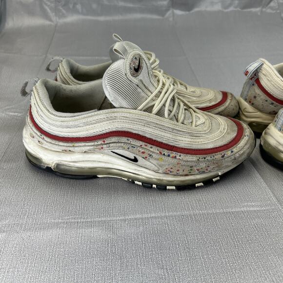 Nike Air Max 97 Retro OG Men’s 11.5 Sail University Red 312834-102 2-pairs Used - Picture 6 of 12